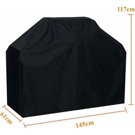 Housse De Barbecue - Tissu Oxford 210D Impermeable Et Resistant Aux UV - Pour Protection Extérieure - 145x61x117 Cm - Noir (1/5)