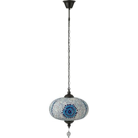 Lampe Suspension Mosaïque "Neal" 30cm Bleu