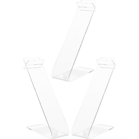 Lot de 3 Étagères à Chaussures en Acrylique Transparent, Supports Compacts pour Présentation de Talons Hauts et Sandales, Meuble de Rangement Léger pour Magasin et Usage Domestique (1/5)