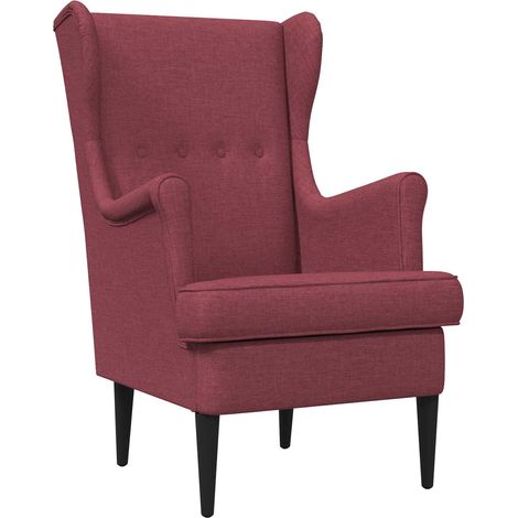 Sillón Rojo vino Tela vidaXL