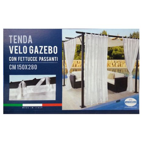 Tenda Velo per Gazebo in Poliestere 150x280 cm Bianco (1/4)
