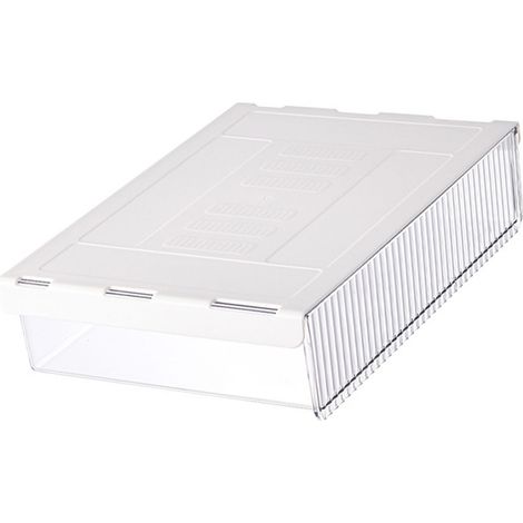 Organisateur invisible transparent sous bureau, tiroir coulissant amovible 21x6x17cm, plastique durable (1/5)