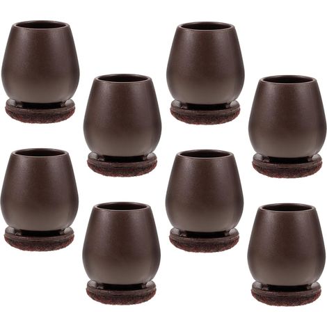 Capuchons De Pieds De Chaise - TPE Élastique + Feutre 5 mm - Pour Chaises Salle À Manger Bar Tabouret - Diamètre 16-19 mm Ronde - Lot De 24 Pièces