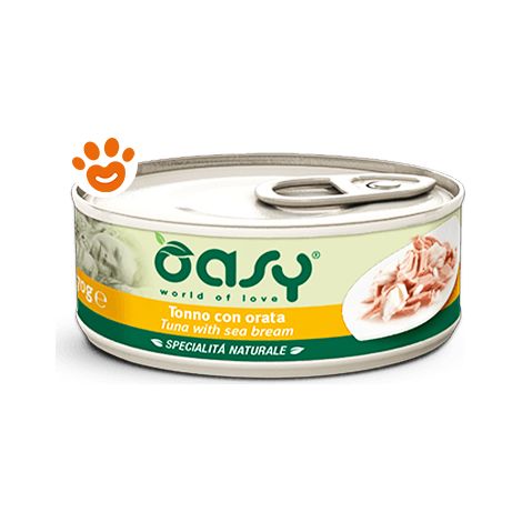 Oasy Cat Specialità Naturali Tonno con Orata - Oasy Cat Specialità Naturali Tonno con Orata - Lattina Da 150 Gr