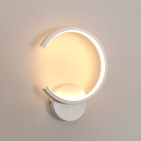 Applique murale LED 10W moderne, blanc chaud 3000K, luminaire mural rond en métal pour salon, chambre, couloir, escalier, hôtel, salle d'étude (1/5)