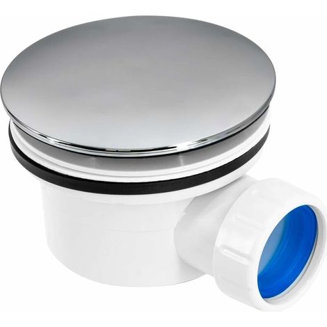 Foro di scarico per piatto doccia, diametro 90 mm, guscio in ABS cromato, montaggio rapido essenziale, spazio ridotto (1/2)
