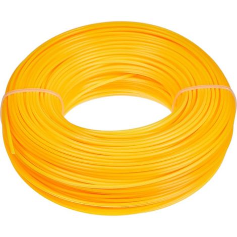 Bobine de Fil Nylon Rond pour Coupe-Bordure, Fil de Coupe de Remplacement Ligne de Trimmer Universal pour débroussailleuse 2.0mm x 100m,Jaune (1/4)