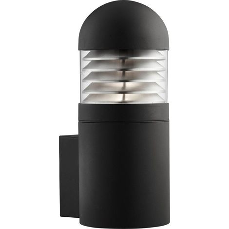 Searchlight Bronx - Grande applique murale extérieure à 1 ampoule noire avec abat-jour en polycarbonate IP44, E27 (1/3)