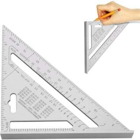 7 Pouces Équerre Triangle Règle d'Angle, Équerre en Aluminium Mesure du Triangle Règle de Triangle en Aluminium (1/4)
