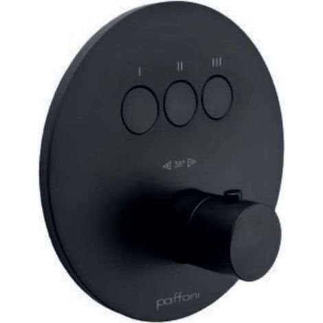 Set esterno termostatico doccia incasso con 3 funzioni e manopola colore nero opaco Paffoni Compact Box CPT019NO Nero opaco (1/3)