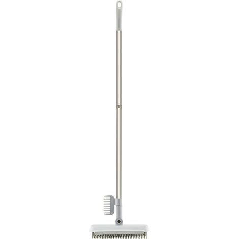 Balai de sol 2 en 1, brosse à récurer à long manche réglable pour salle de bain, cuisine et interstice. (1/5)