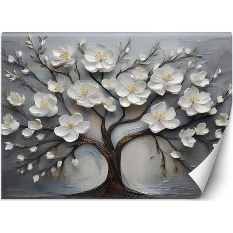 Fototapete Abstrakter gemalter Baum 250x175 cm (1/5)