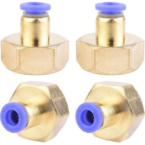 4 pièces de tuyau de diamètre extérieur 6 mm x 1/2" avec filetage intérieur PT, raccord pneumatique, connecteur push-in, qualité industrielle, connecteurs de raccordement pneumatiques (1/5)