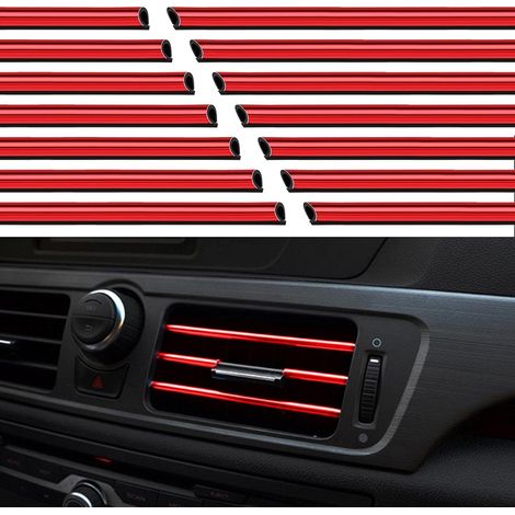 APEX Lot de 20 baguettes décoratives chromées en PVC pour aérateurs de voiture, compatibles avec tous les modèles. (1/4)