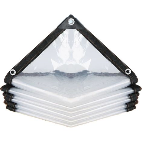 Lona impermeable transparente con ojales - para muebles de jardín - Uso exterior - Resistente a la lluvia - Aislamiento de plantas - Resistente al polvo - Con cordón ajustable 2 x 3 m (1/5)