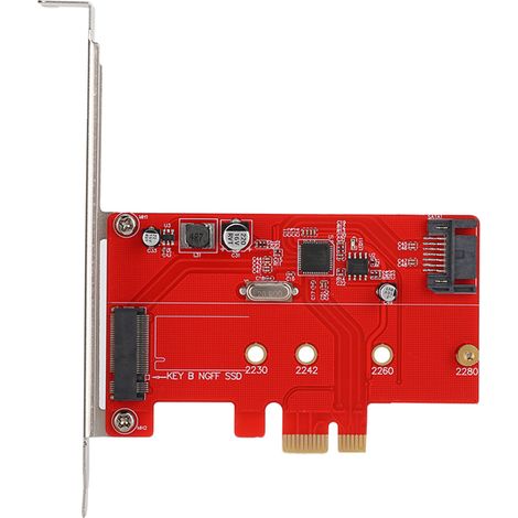 Carte d'extension PCI-E vers SSD M.2 SATA 3.0 pour PC de bureau, adaptateur de carte riser pour disque SSD. (1/5)