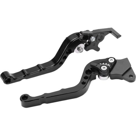 Deux leviers de frein et d'embrayage pour moto, système de freinage réglable au guidon, alliage d'aluminium noir. (1/5)
