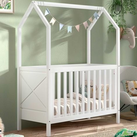 Lit bébé Scottie - 60x120cm - sommier à lattes réglable - bois