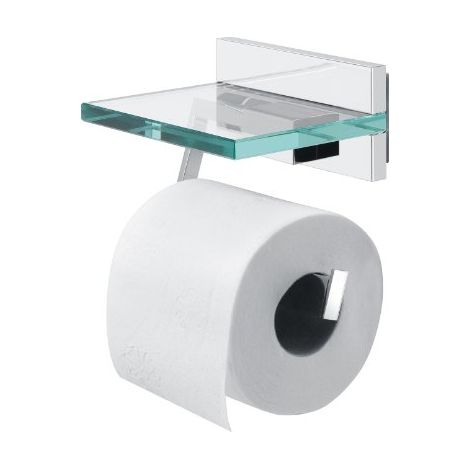 Tiger Safira Portarotolo con Mensola, Acciaio Inox, Cromato, 13 x 12,5 x 10,8 cm (1/4)