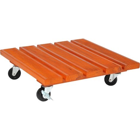 Supporto Pentola Con Ruota Quadrata In Legno, H.10 X L.40 Cm JANY FRANCE