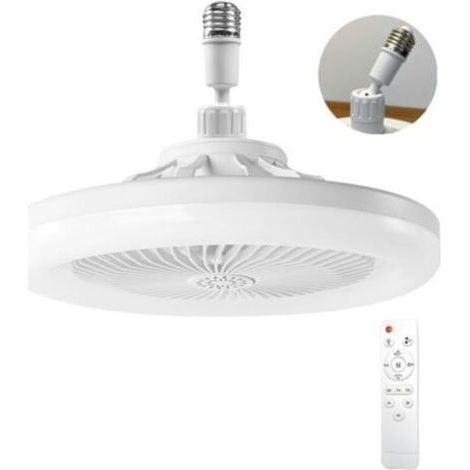 AIMOONSA Ventilateur Plafond Avec Lumiere,ventilateur De Plafond Avec Télécommande,ventilateur Silencieux Plafond,E27 plafonnier LED À Intensité Variable,3vitesses,Temporisable (Blanc) (1/5)