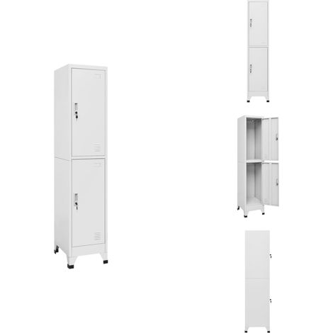 Armoire à casier avec 2 compartiments 38x45x180 cm - Meuble De Rangement - Armoire Métallique - Armoire À Casiers - Placard Industriel - Meuble Design (1/5)