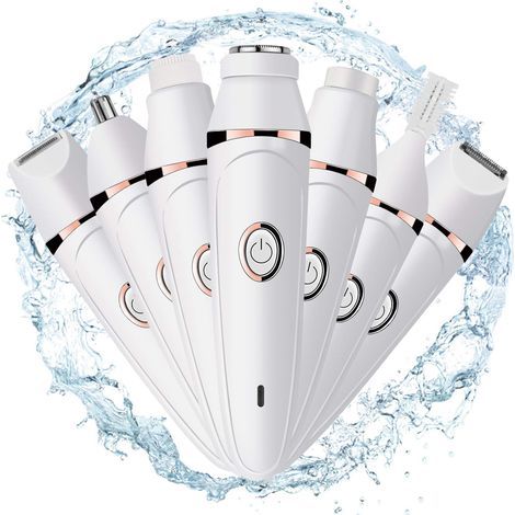 7-in-1 Elektrorasierer für Damen – Rasier-Set für Nass- und Trockenrasur, wiederaufladbarer Epilierer für Gesicht, Körper, Bikinizone, Nase, Augenbrauen und Beine (1/5)