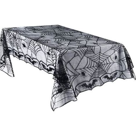 Décoration de nappe en dentelle pour Halloween, motif toile d'araignée imprimé D (1/5)
