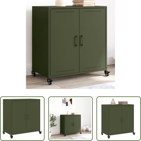 Buffet vert olive - Buffet vert olive 68x39x72 cm acier (1/5)