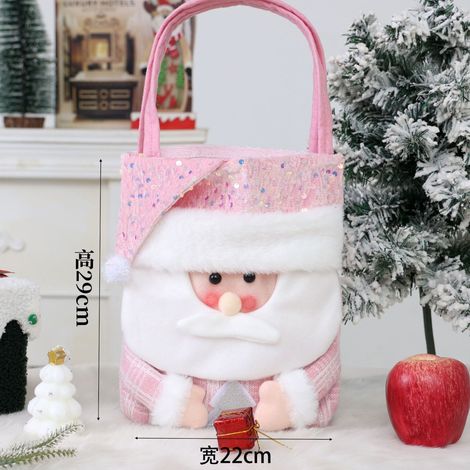 Sacs cadeaux de Noël avec cordon de serrage, lot de 3, sacs pour emballer les friandises de Noël, sacs cadeaux pour les fêtes de Noël, sacs à bonbons avec nœuds (1/3)
