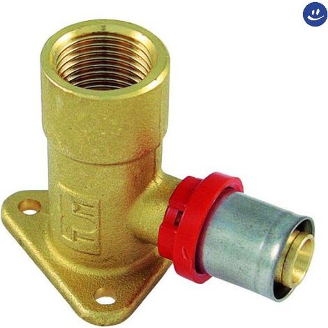 Tiemme raccordo 16 x 1/2 curvo gomito flangiato a pressare per tubo multistrato (1/3)