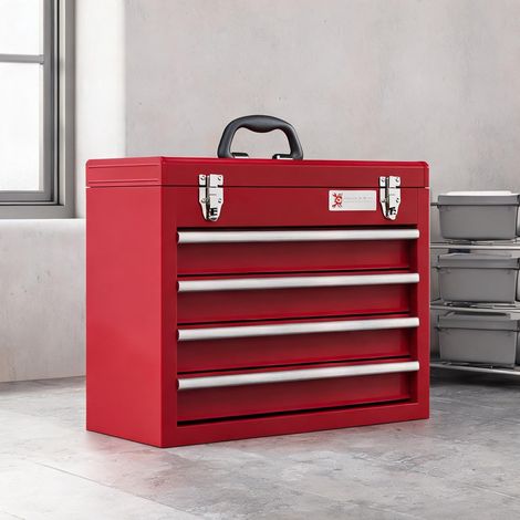 Boîte à outils coloris rouge en acier 51 x 22 x 39,5 cm (1/5)