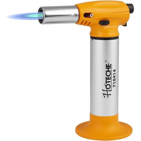 Brûleur à gaz en aluminium - 130 x 75 x 170 mm - Convient pour le chauffage du métal, les travaux de soudage simples de tuyau, lampe à souder et cuisine - Chalumeau de cuisine pour la cuisson (1/5)