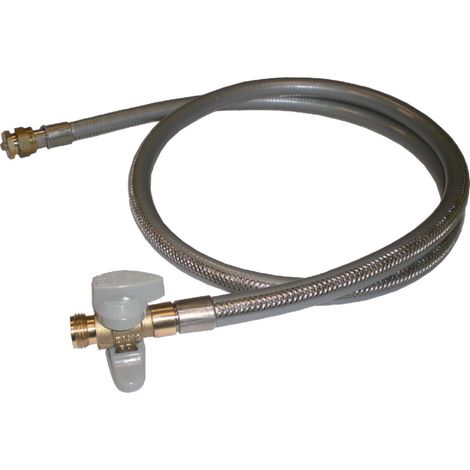 robinet gaz - roai - m / m - robiflex - flexible 1.50 m et bouchon - diamètre 15 x 21 mm - banides 0239105
