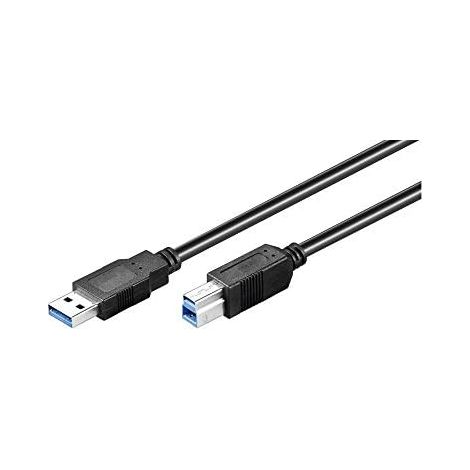 USB-3.0-Kabel mit USB-B, schwarz, USB-3.0-Stecker (Typ A) USB-3.0-Stecker (Typ B). Kabellänge 1.8 m (1/2)