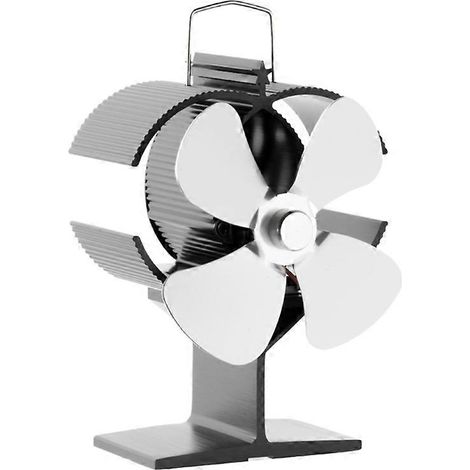 Ventilateur de poêle à 4 pales amélioré, alimenté par la chaleur, pour bûches de bois de chauffage, silencieux et efficace. (1/5)