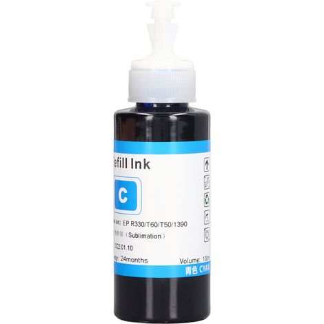 Recharge d'encre de sublimation pour transfert thermique 100 ml, accessoire d'impression numérique pour R330 230 T60 T50 C