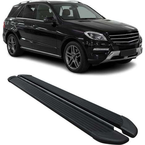 OMAC Marchepieds Latéraux pour Mercedes Classe M W166 2011 à 2019, Marchepied latéral de Voiture en Aluminium, 2 Pcs, Noir (1/5)
