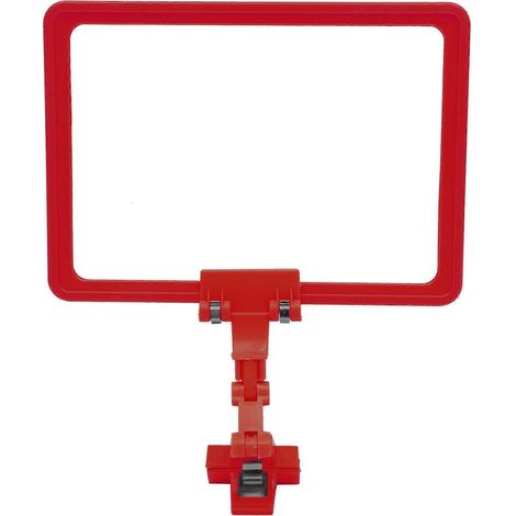 Porte-étiquette de prix, présentoir de prix, support d'étiquette de prix pour supermarché, présentoir de rayon-33.50X21.70X5.00CM-Red (1/4)