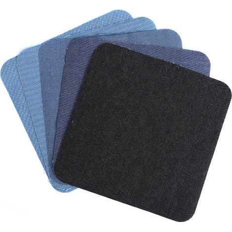 Patchs thermocollants carrés pour jeans, pack de 5