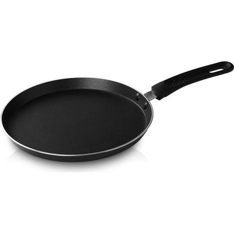 Crépière Aluminium pressé Noir Ø 28 cm - Revêtement anti-adhésif 2 couches sans PFOA - manche thermorésistant soft touch