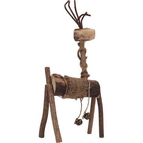 Figurines décoratives artisanales en bois en forme de cerf, représentant un couple de cerfs, pour décorer un bureau ou une fenêtre, cadeaux de fêtes.