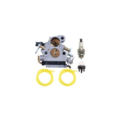 Kit carburatore Husqvarna 235, 236E e 240E per motoseghe Zama C1T-W33, CS2234 e CS2238, comprensivo di pallina di avviamento, candela e tubo del carburante. - Crezuo