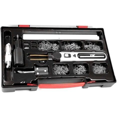 Machine de soudage portable pour plastiques, kit de réparation de fissures de panneaux, agrafeuse à chaud, découpe thermique, ensemble d'outils de réparation de trous en plastique avec lumi,de DEBUNS