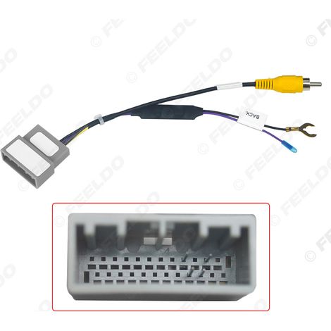 Compatible avec les câbles adaptateurs de caméra de recul, les câbles de marche arrière et les câbles de conversion de caméra à 24 broches pour Honda CRV et Fit.