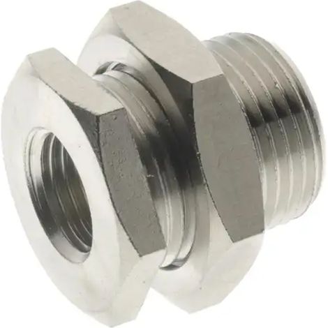 Durchgangsverschraubung G 1/8 IG M16×1,5 vernickeltes Messing 3060N 1/8 (1/2)