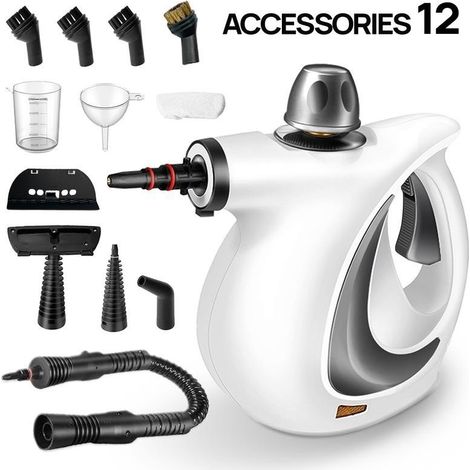 Ce nettoyeur vapeur multifonctionnel est livré avec 12 accessoires et est un nettoyeur vapeur haute pression portable. (1/4)
