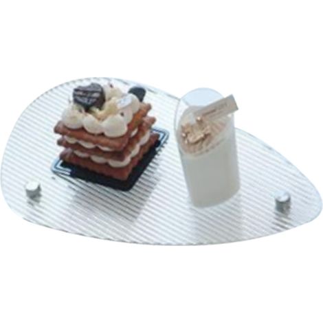 Plateau de courtoisie transparent en acrylique, style moderne et épuré, idéal pour une table basse, un bureau, un café ou un bar. Forme coquillage, 27,5 x 17,5 x 4,5 cm. (1/5)