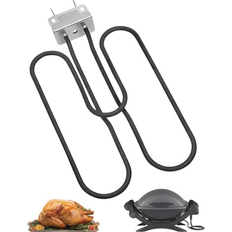 1 Élément De Chauffage Acier Inoxydable 2200W Pour BBQ Weber Q140 Q1400 Pièce 66631 (1/5)