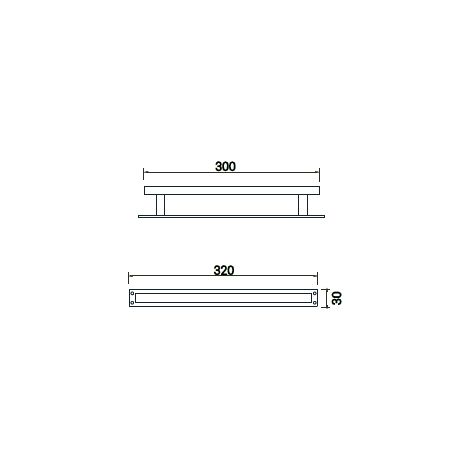 MANILLON CUADRADO C/PLACA RUSTICO NEGRO 300 (1/2)